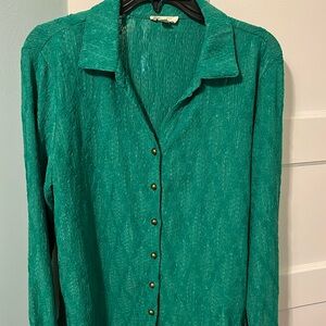 Emerald green button shirt